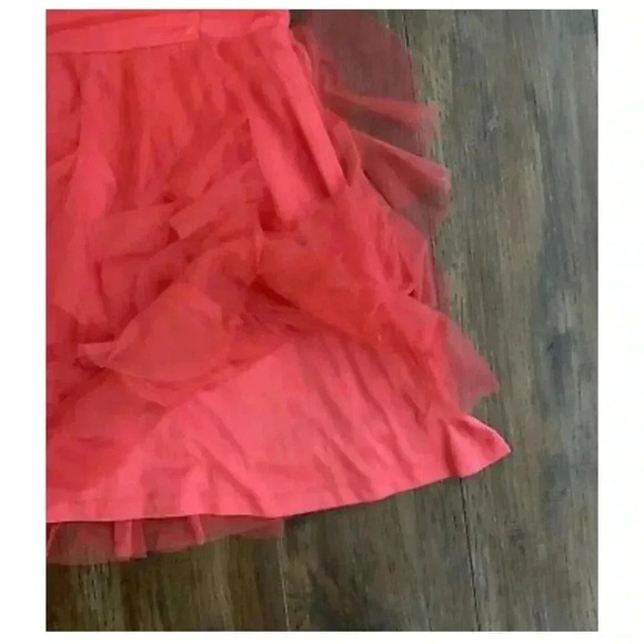 Teeze Me Ice Princess Short Strapless Dress Coral 1 - Picture 4 of 13